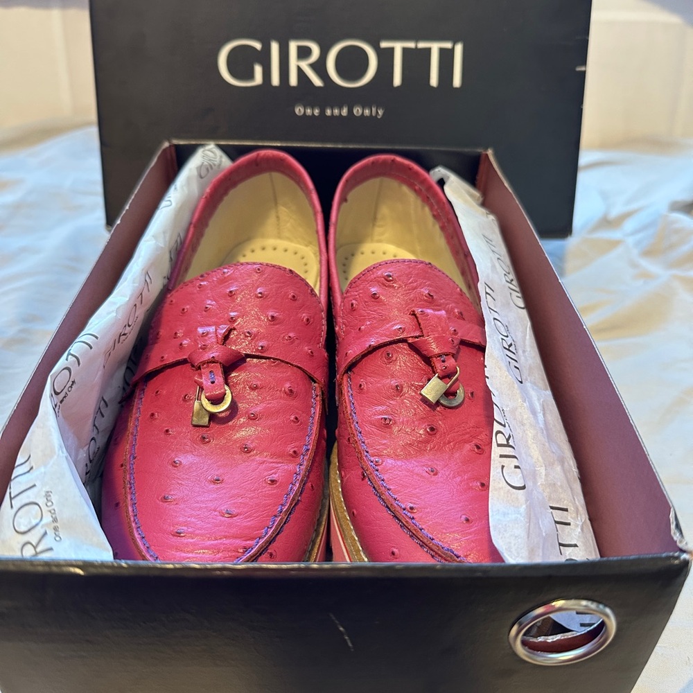 Girotti Pink ostrich Loafers